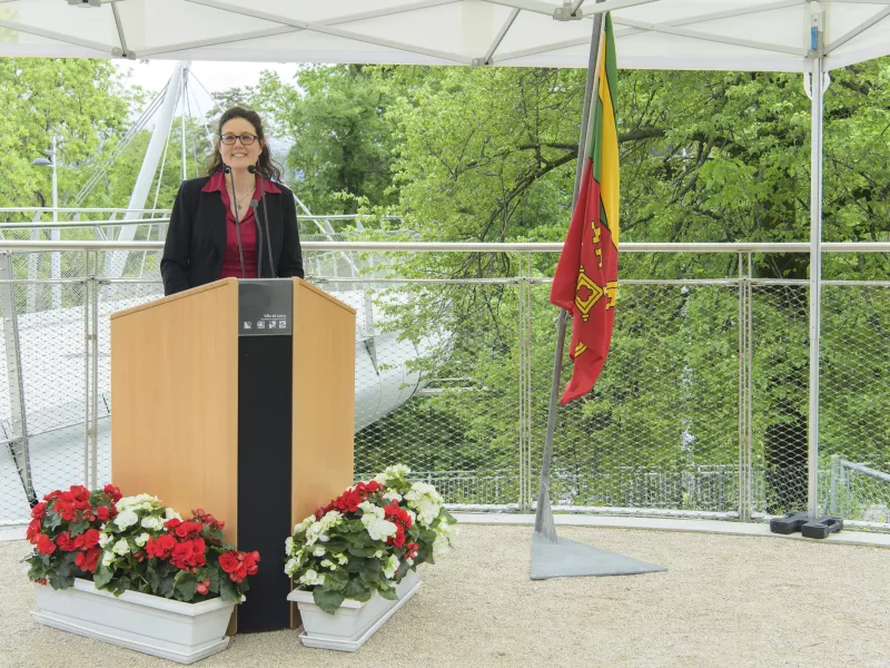 Inauguration de la passerelle de la Visiteuse 